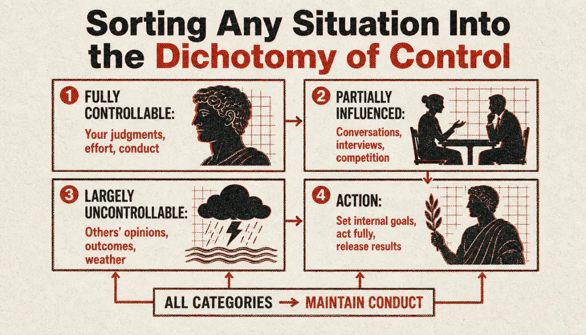 Matrix diagram for sorting situations into the dichotomy of control framework