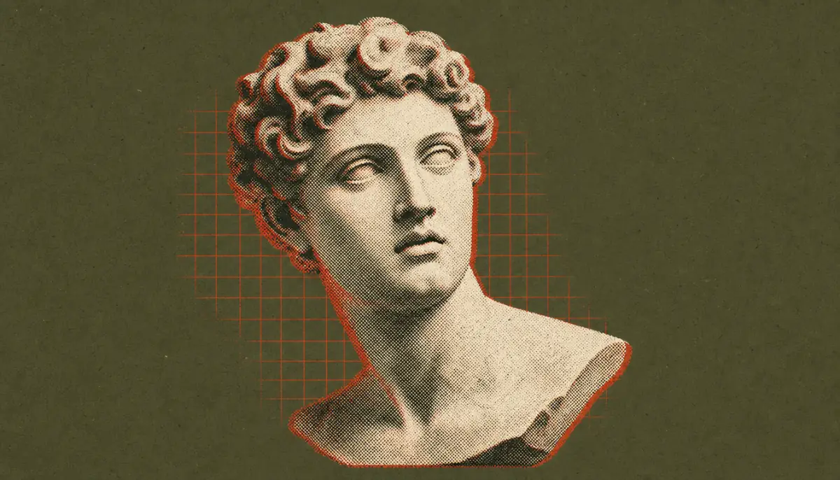 Marble bust representing the framing gap when men feel lost in life