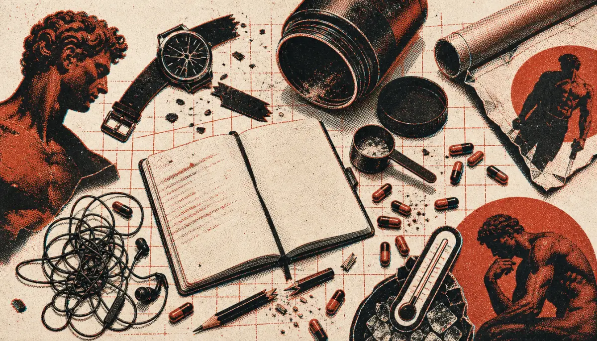 Cluttered abandoned tools showing why tactical self help for men collapses