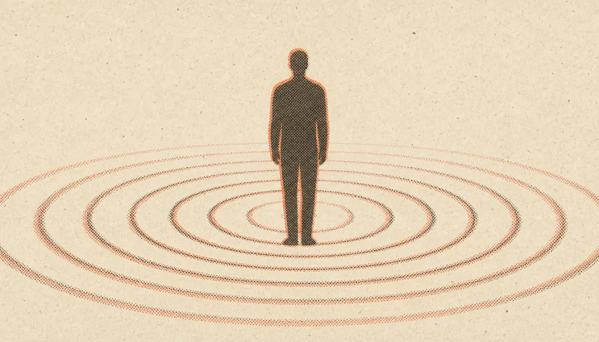 Silhouette illustrating how invisible it is when men feel lost in life
