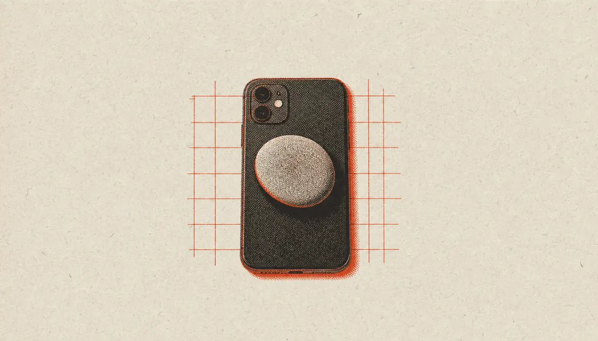 Silenced phone weighted by a stone illustrating what voluntary discomfort is not