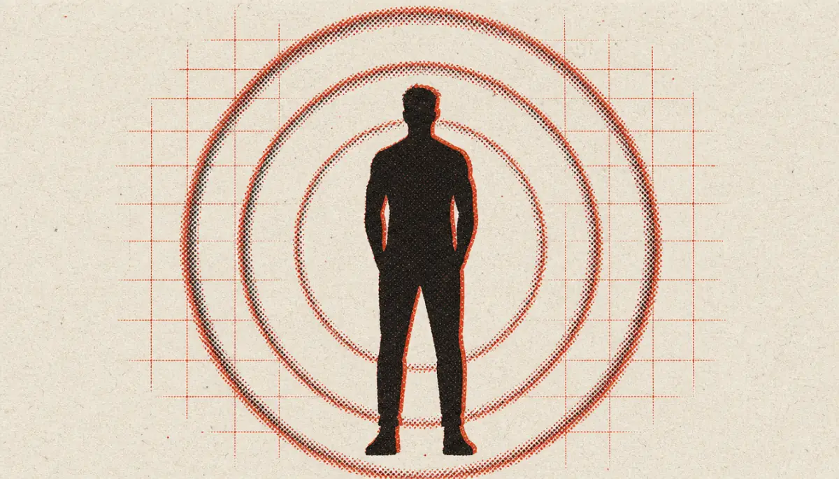 Silhouette with radiating rings showing social presence in how to build mental toughness as a man
