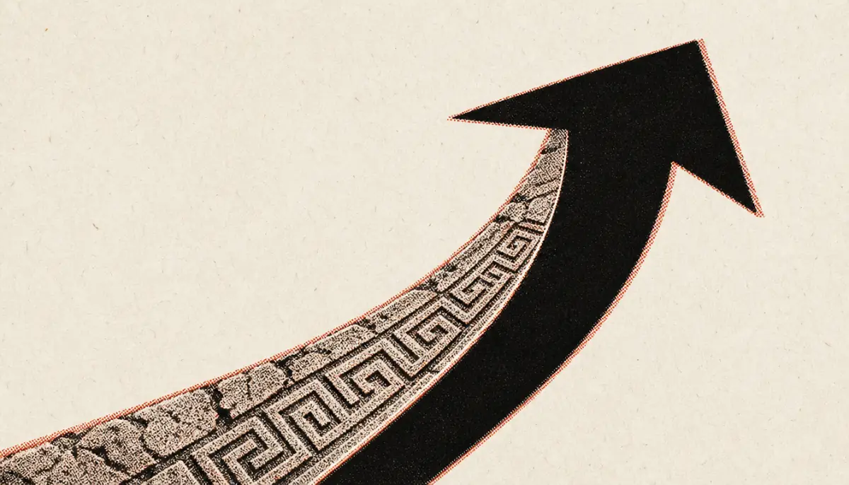 Directional arrow showing where the culture goes next as men feel lost in life