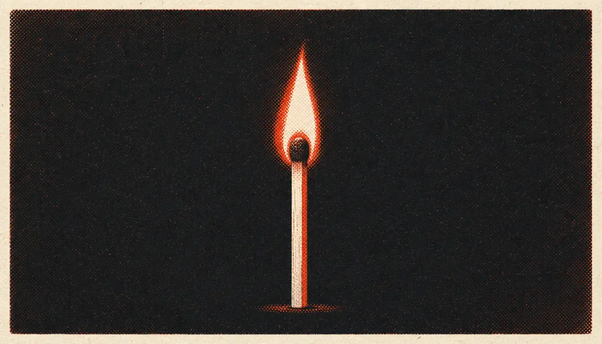 A steady flame representing the composure gained from premeditatio malorum practice