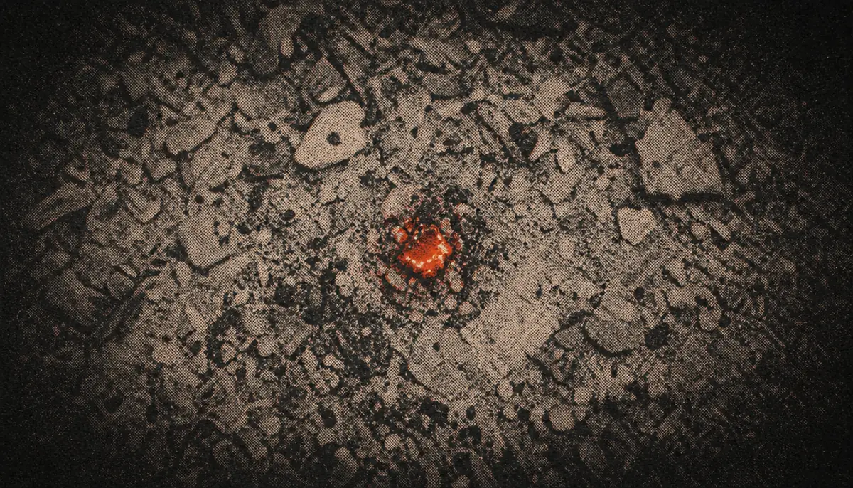 Single ember in grey ash representing the compounding power of daily stoic practices