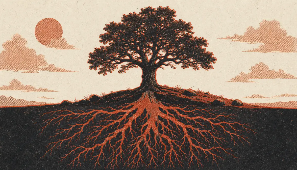 Oak tree with deep roots symbolizing legacy in how to build mental toughness as a man