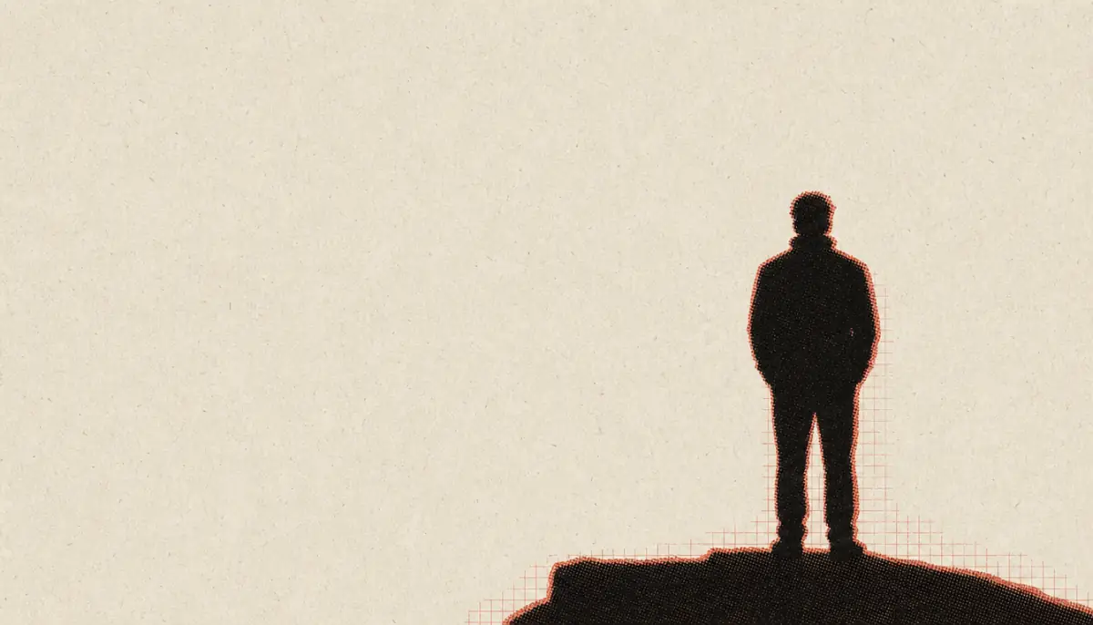 Solitary figure embodying the tolerance for aloneness that marks real social presence in men