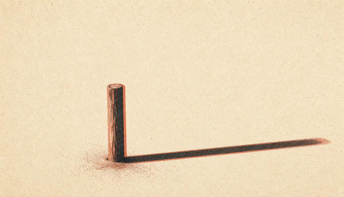 Single peg in ground marking a fixed point for men who feel lost in life