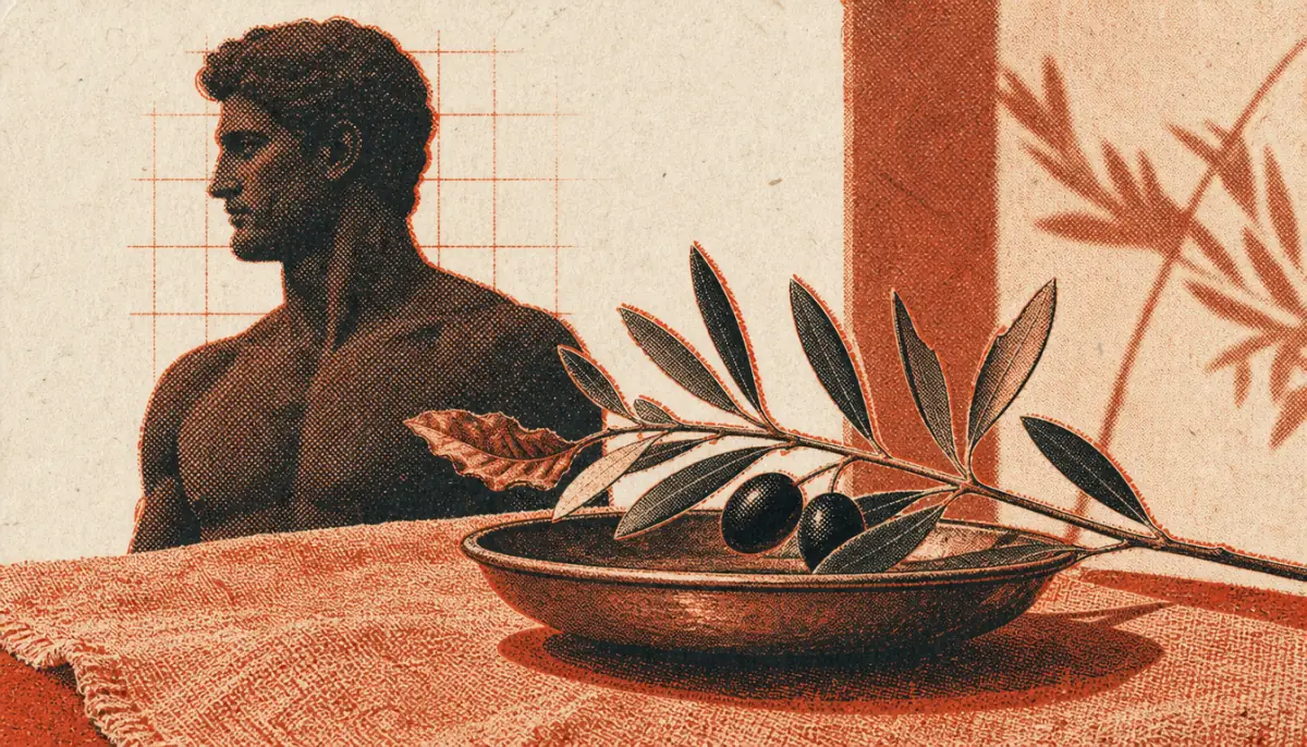 Mastery of emotional control for men shown through olive branch symbolism