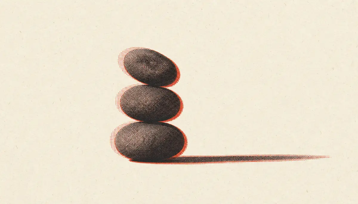 Stacked stones representing the three core signals of body language for men