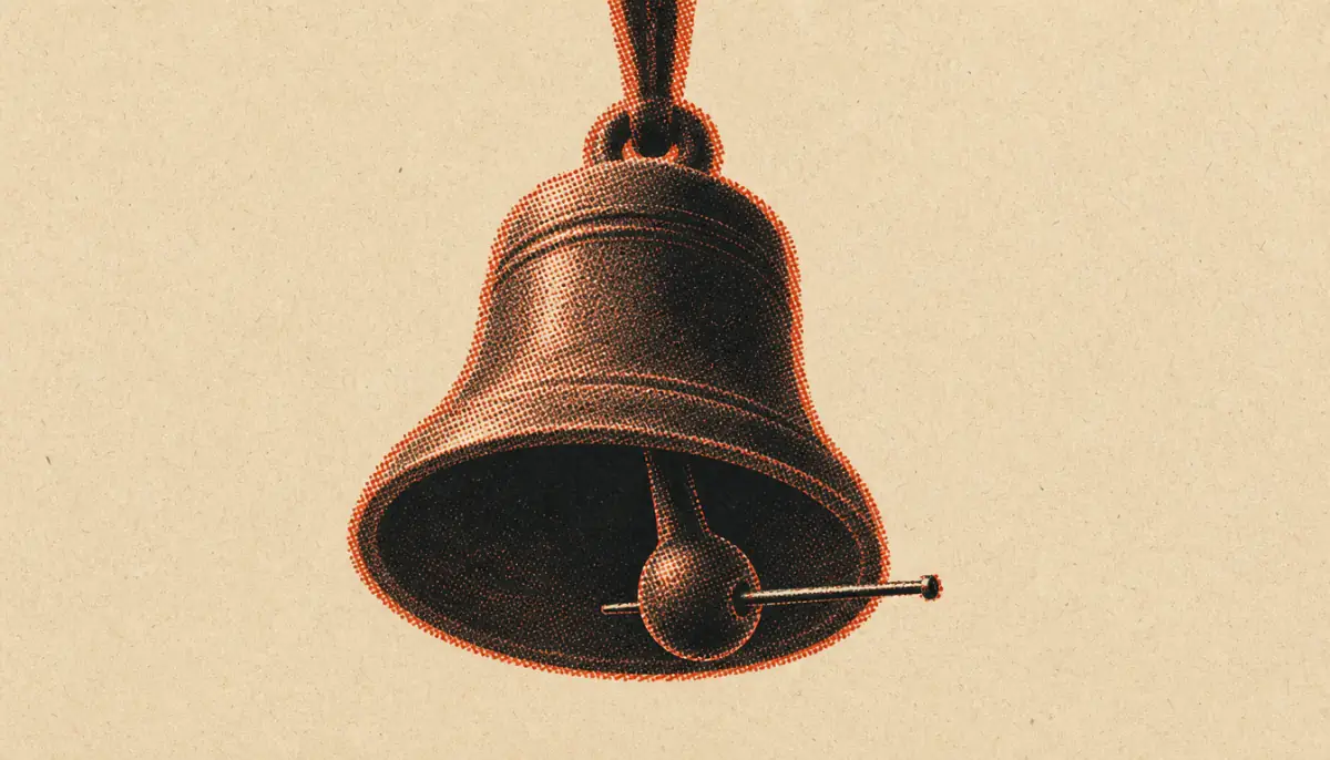 A bell with its clapper pinned still, illustrating why learning how to handle disrespect requires interrupting reaction