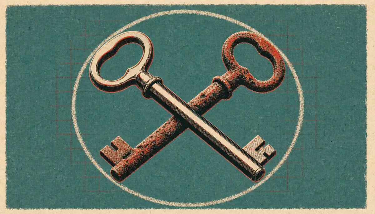Two identical keys in different conditions representing objections to amor fati