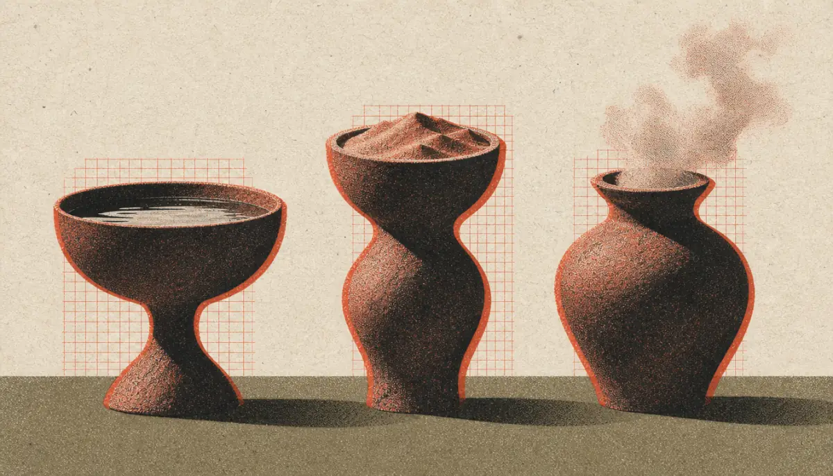Three vessels comparing ataraxia, eupatheia and apatheia meaning