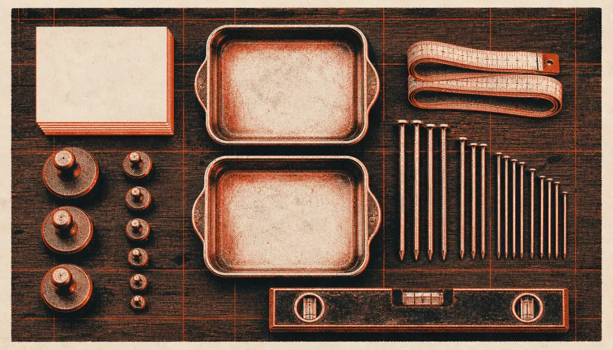 Sorting tools arranged in a grid representing the practical steps of amor fati